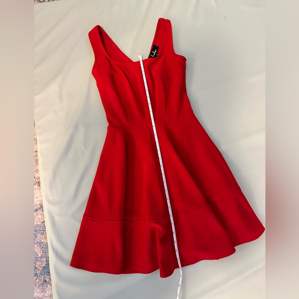 Lulu’s Red Skater Dress with Square Neckline and Scoop Back Size XS - Picture 10 of 13